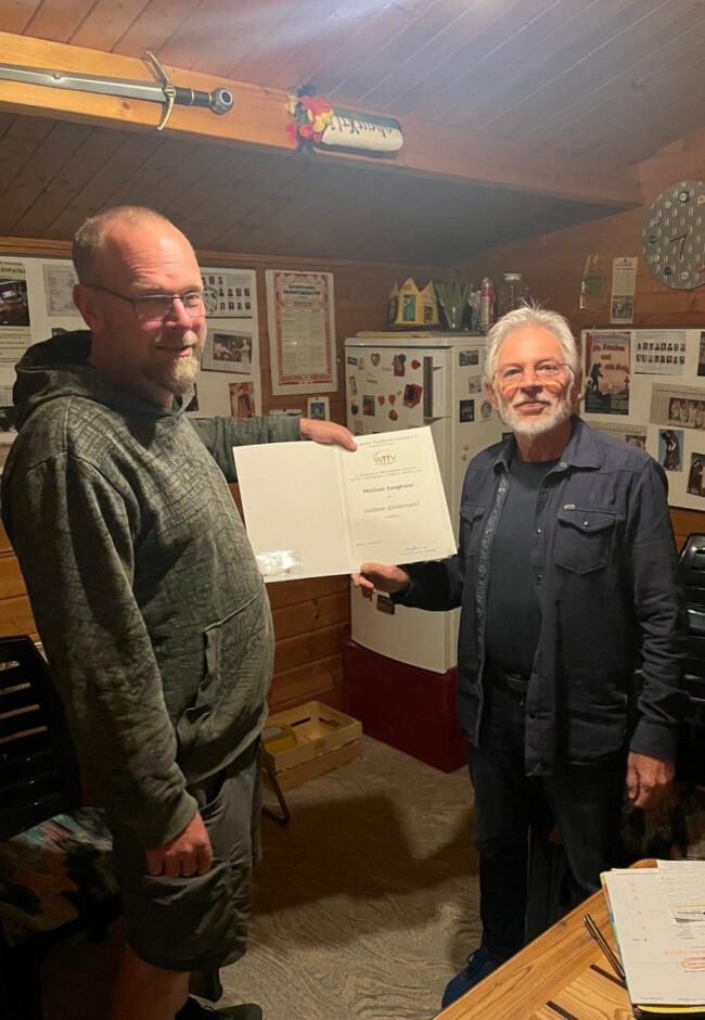 Goldnadel für Michael Junghans - Urkunde - Übergabe